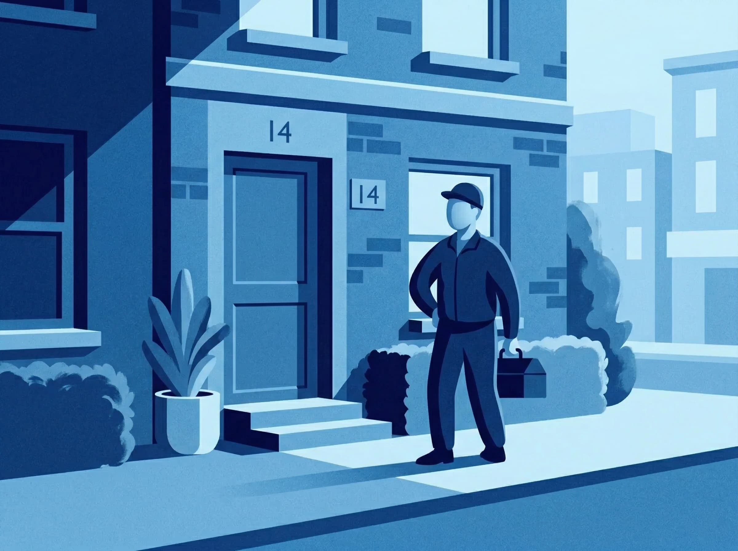 Electrician arriving